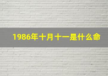 1986年十月十一是什么命