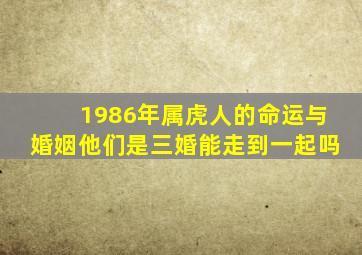 1986年属虎人的命运与婚姻他们是三婚能走到一起吗