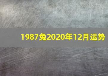 1987兔2020年12月运势