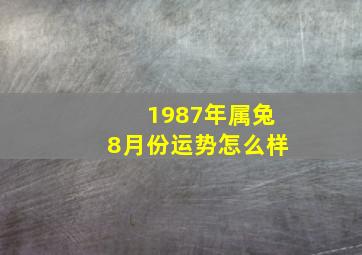 1987年属兔8月份运势怎么样