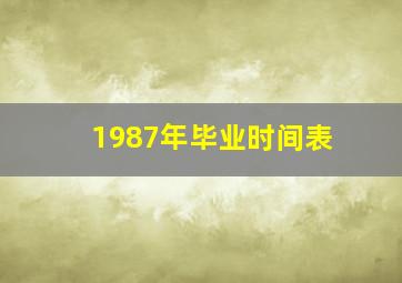 1987年毕业时间表