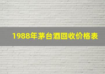 1988年茅台酒回收价格表