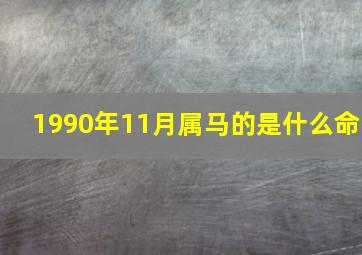 1990年11月属马的是什么命