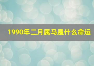 1990年二月属马是什么命运