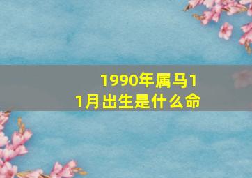 1990年属马11月出生是什么命