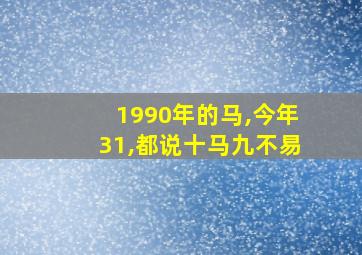 1990年的马,今年31,都说十马九不易