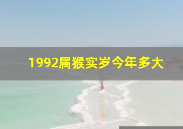 1992属猴实岁今年多大