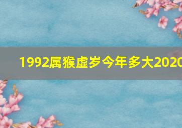 1992属猴虚岁今年多大2020