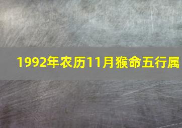 1992年农历11月猴命五行属