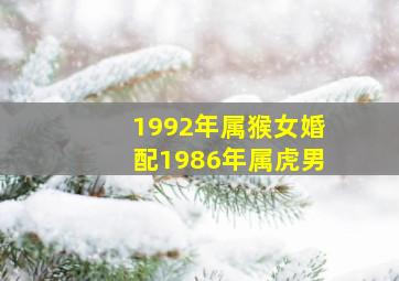 1992年属猴女婚配1986年属虎男