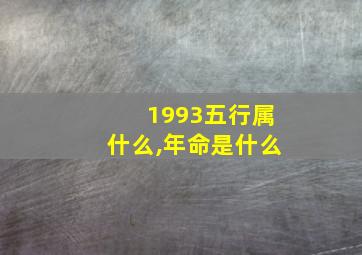 1993五行属什么,年命是什么