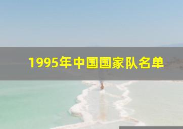 1995年中国国家队名单