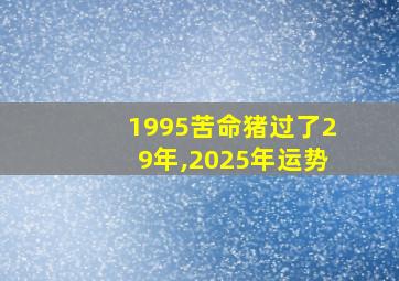 1995苦命猪过了29年,2025年运势