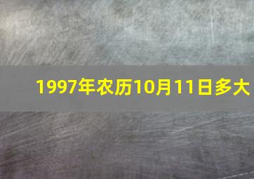 1997年农历10月11日多大