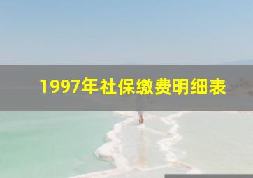 1997年社保缴费明细表