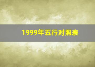 1999年五行对照表