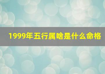 1999年五行属啥是什么命格