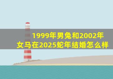 1999年男兔和2002年女马在2025蛇年结婚怎么样