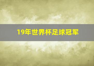 19年世界杯足球冠军