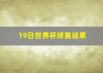 19日世界杯球赛结果