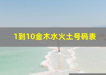 1到10金木水火土号码表