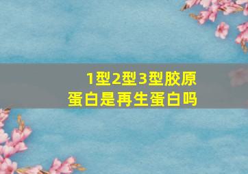 1型2型3型胶原蛋白是再生蛋白吗