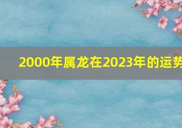 2000年属龙在2023年的运势