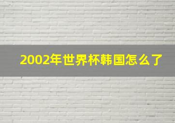 2002年世界杯韩国怎么了