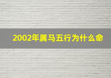 2002年属马五行为什么命