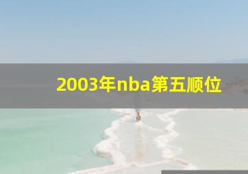 2003年nba第五顺位