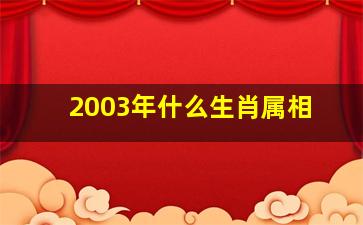 2003年什么生肖属相