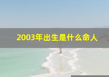 2003年出生是什么命人