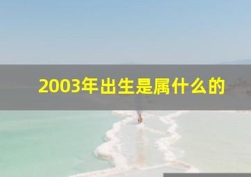 2003年出生是属什么的