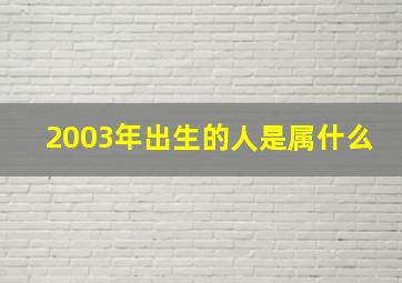 2003年出生的人是属什么