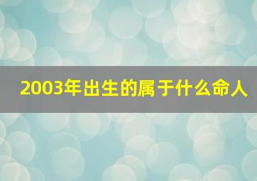 2003年出生的属于什么命人