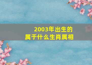 2003年出生的属于什么生肖属相