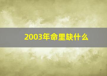 2003年命里缺什么