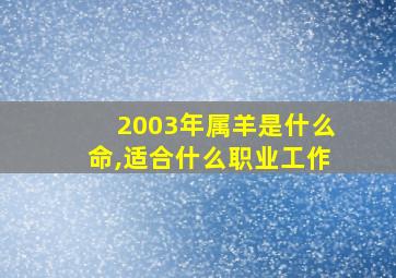 2003年属羊是什么命,适合什么职业工作