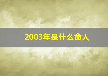 2003年是什么命人