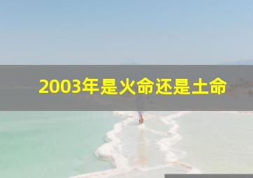 2003年是火命还是土命