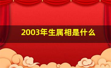 2003年生属相是什么