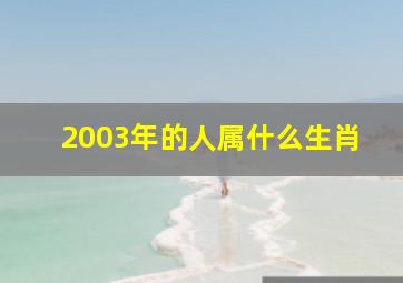 2003年的人属什么生肖