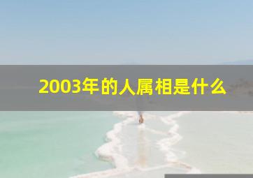 2003年的人属相是什么