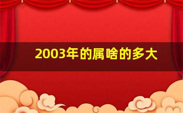 2003年的属啥的多大