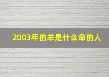 2003年的羊是什么命的人