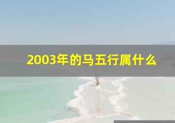 2003年的马五行属什么