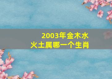 2003年金木水火土属哪一个生肖