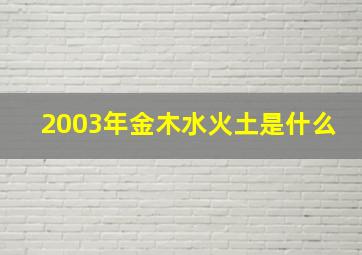 2003年金木水火土是什么