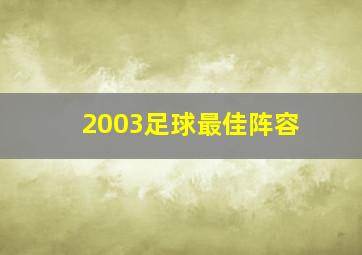 2003足球最佳阵容