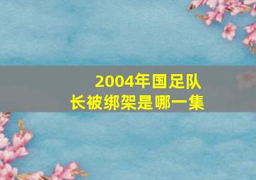 2004年国足队长被绑架是哪一集